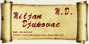 Miljan Đupovac vizit kartica